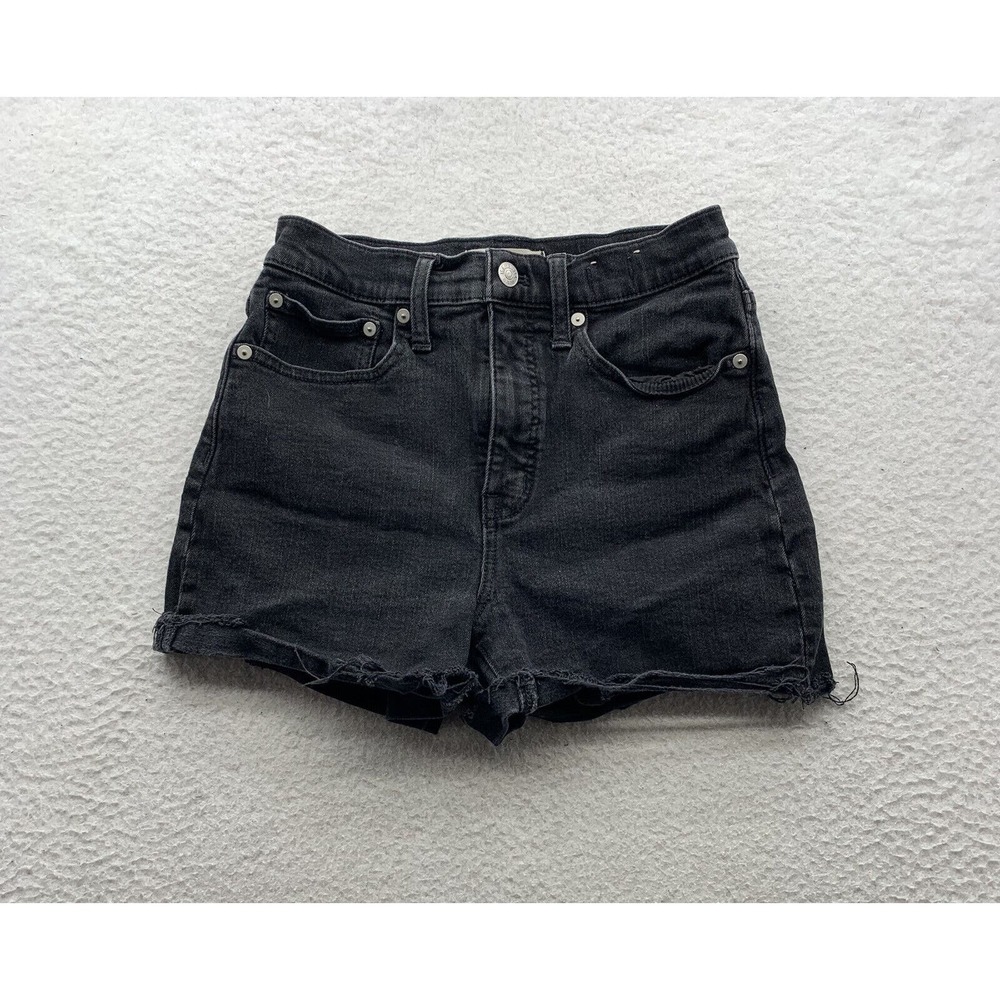 Madewell Denim Shorts Womens 25x3 High Rise Distressed Raw Hem Lunar Wash K6156